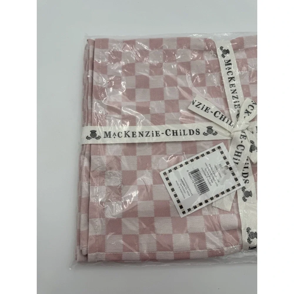 MacKenzie-Childs Pink Check Cotton Placemats – Set of 4 – NEW 13